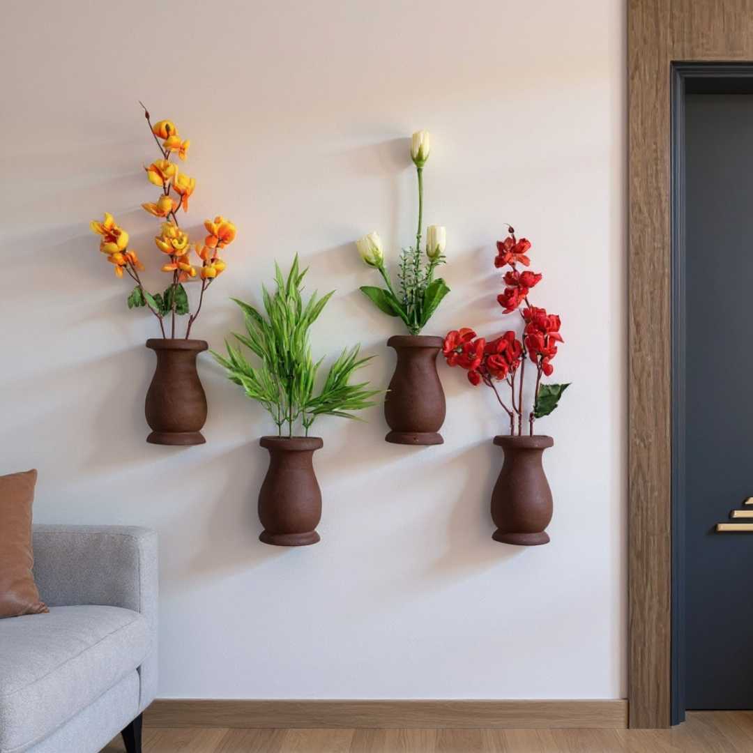 ৪ পিস কলস ডিজাইন ওয়াল ডেকোর ফুল – ঘরের দেয়ালে আনুন নান্দনিক সৌন্দর্য